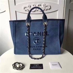 Chanel Medium Original Canvas Leather Tote Shopping Bag 66941B