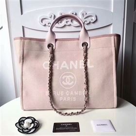 Chanel Medium Original Canvas Leather Tote Shopping Bag 66941G