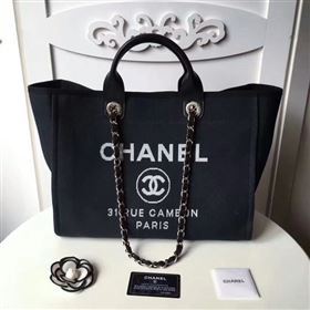 Chanel Medium Original Canvas Leather Tote Shopping Bag 66941K