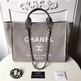 Chanel Medium Original Canvas Leather Tote Shopping Bag 66941L