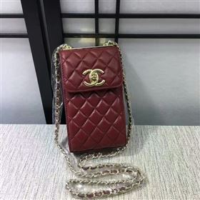 Chanel Sheepskin Leather Shoulder Bag 84074 Dark Red