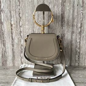 Chloe Nile Calfskin Leather Shoulder Bag A03371 Grey