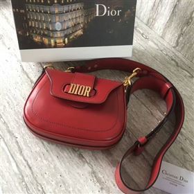 Christin Dior Calfskin Leather Shoulder Bag A0651 Red