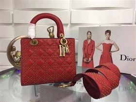 Dior Lady Dior Bag Original Sheeepskin Leather CD3892 Red