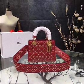 Dior mini Lady Dior Bag Original Sheeepskin Leather CD3891 Red