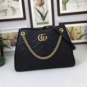 Gucci GG Marmont Medium Matelasse Shoulder Bag 453569 Black