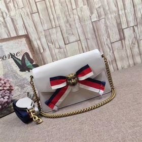 Gucci Broadway Leather Clutch 453777 White