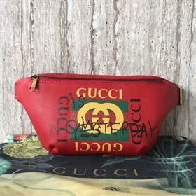 Gucci Calfskin Leather Pocket 493869 Red
