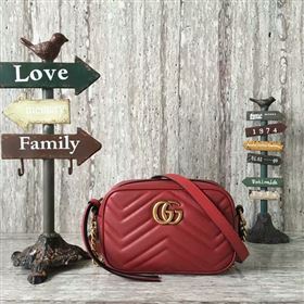 Gucci GG Marmont Matelasse Mini Shoulder Bag 448065A Red