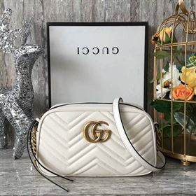 Gucci GG Marmont Matelasse Shoulder Bag 447632A White