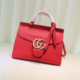 Gucci GG Marmont Leather Top Handle Bag 421890 Red