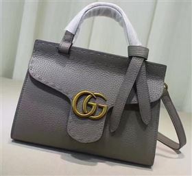 Gucci GG Marmont Leather Top Handle mini Bag 442622 Grey