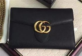 Gucci GG Marmont Leather mini Chain Bag 401232 Black