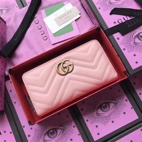 Gucci GG Marmont Zip Around Wallet 443123 Pink