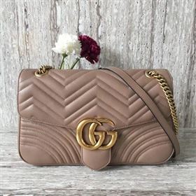 Gucci Now GG Marmont Matelasse Shoulder Bag 443496 Apricot