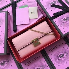 Gucci Padlock Continental Wallet Calfskin Leather 453506 Pink