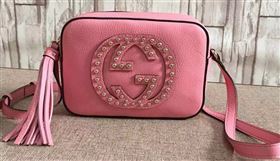 Gucci Soho Calfskin Leather Disco Bag 308364 Pink