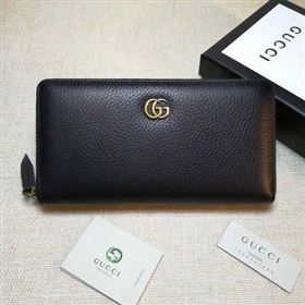 Gucci Leather Zip Around Wallet 456117 Black