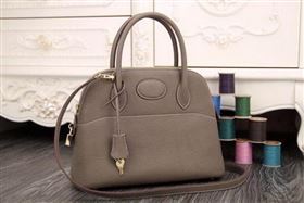 Hermes Bolide 31CM Original Leather Tote Bag Grey