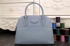 Hermes Bolide 31CM Original Leather Tote Bag SkyBlue