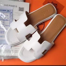Hermes Slipper Calfskin Leather HO0476 White