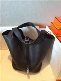 Hermes Picotin Lock 22cm Bags Litchi Leather HPT22 Black
