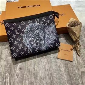 Louis Vuitton Monogram Savane Canvas POCHETTE VOYAGE MM M66639 Black