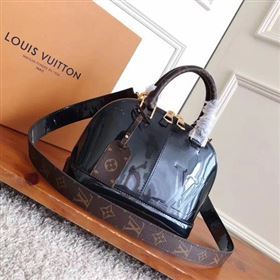 Louis Vuitton Monogram Vernis ALMA BB M54704 Black