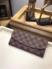 Louis Vuitton Damier Ebene Canvas EMILIE WALLET N63544 Wine