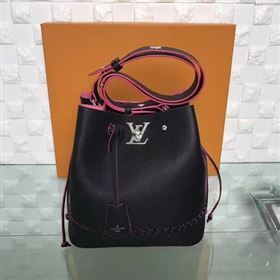 Louis Vuitton Soft Calfskin LOCKME BUCKET M54687 Black