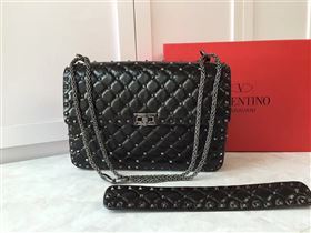 Valentino Sheepskin Leather Shoulder Bag VT48722 Black