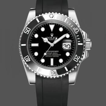 Rolex Submariner 126610LN Black Rubber Strap Black Dial 41mm Mens Watch (w15325969)