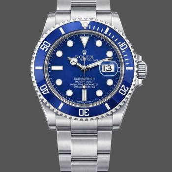 Rolex Submariner 16610 Stainless Steel Blue Bezel Blue Dial 40mm Mens Watch (w15325984)