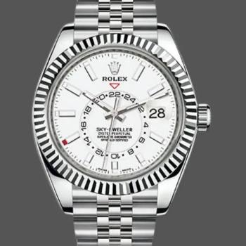Rolex Sky-Dweller 326934 Fluted Bezel White Dial 42MM Watch (w15326012)