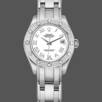Rolex Masterpiece Pearlmaster 80319 White Roman Dial 29MM Lady Watch (w15326019)