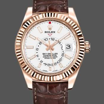 Rolex Sky-Dweller 326135 White Dial Rose Gold 42MM Mens Watch (w15326026)