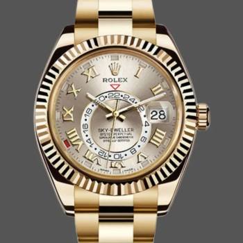 Rolex Sky-Dweller 326938 Yellow Gold Silver Dial 42mm Mens Watch (w15326031)