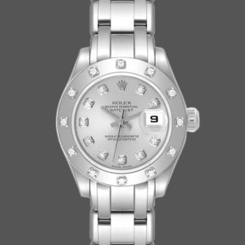 Rolex Pearlmaster 80319 Silver Diamond Dial 29MM Lady Watch (w15326052)