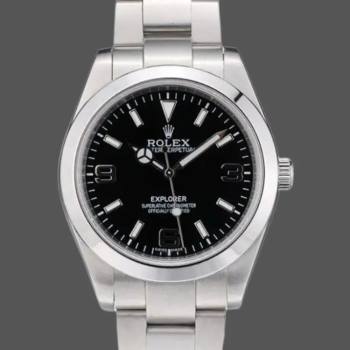 Rolex Explorer 42002 Stainless Steel Black Dial 39MM Mens Watch (w15326123)