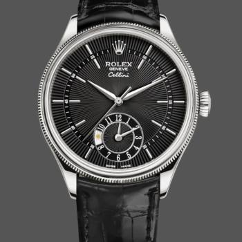 Rolex Cellini Dual Time 50529 Black Dial White Gold 39mm Mens Watch (w15326124)