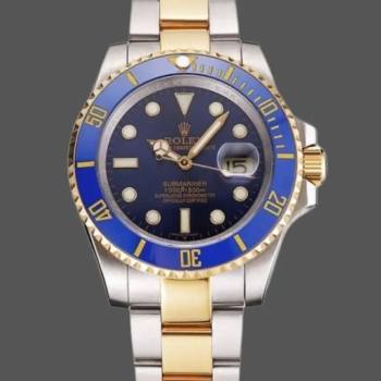 Rolex Submariner PR16233B Two Tone Blue Dial 41mm Mens Watch (w15326147)