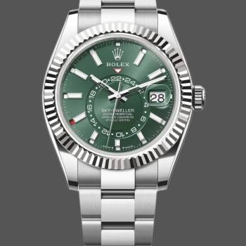 Rolex Sky-Dweller 336934 Fluted Bezel Green Dial 42MM Mens Watch (w15326224)