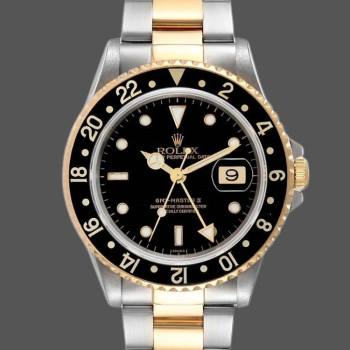 Rolex GMT-Master II 16713LN Steel Yellow Gold Black Dial 40MM Mens Watch (w15326346)