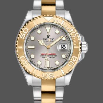 Rolex Yacht-Master 168623 Steel Yellow Gold Platinum Dial 35MM Unisex Watch (w15326352)