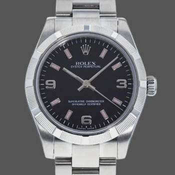 Rolex Oyster Perpetual 177210 Black Dial Pink Baton 31mm Lady Watch (w15326419)