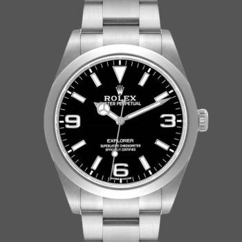 Rolex Explorer 214270 Black Luminous Dial Stainless Steel 39MM Mens Watch (w15326602)