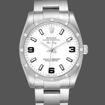 Rolex Oyster Perpetual Air King 114210 White Dial 34mm Unisex watch (w15326767)