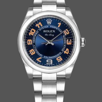 Rolex Oyster Perpetual Air-King 114200 Concentric Blue Dial 34mm Unisex watch (w15326768)