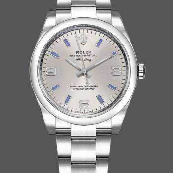 Rolex Oyster Perpetual Air-King 114200 Silver Dial 34mm Unisex watch (w15326783)