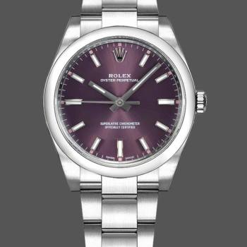 Rolex Oyster Perpetual Air-King 114200 Grape Red Index Dial 34mm Unisex watch (w15326831)